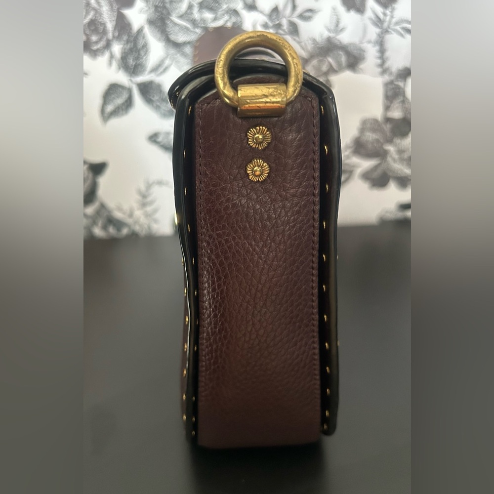 COACH PAGE 27 OXBLOOD WITH RIVETS GUC - Picture 10 of 17